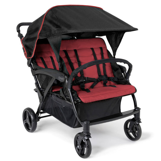 Odyssey Quad 4-Passenger Stroller (Red/Black)