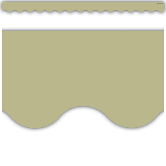 Olive Green Scalloped Border Trim