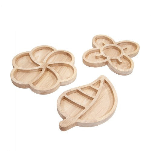 Organic Wooden Sorting Trays - Set of 3