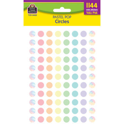 Pastel Pop Circles Mini Stickers Valu-Pak (1144 Pcs)