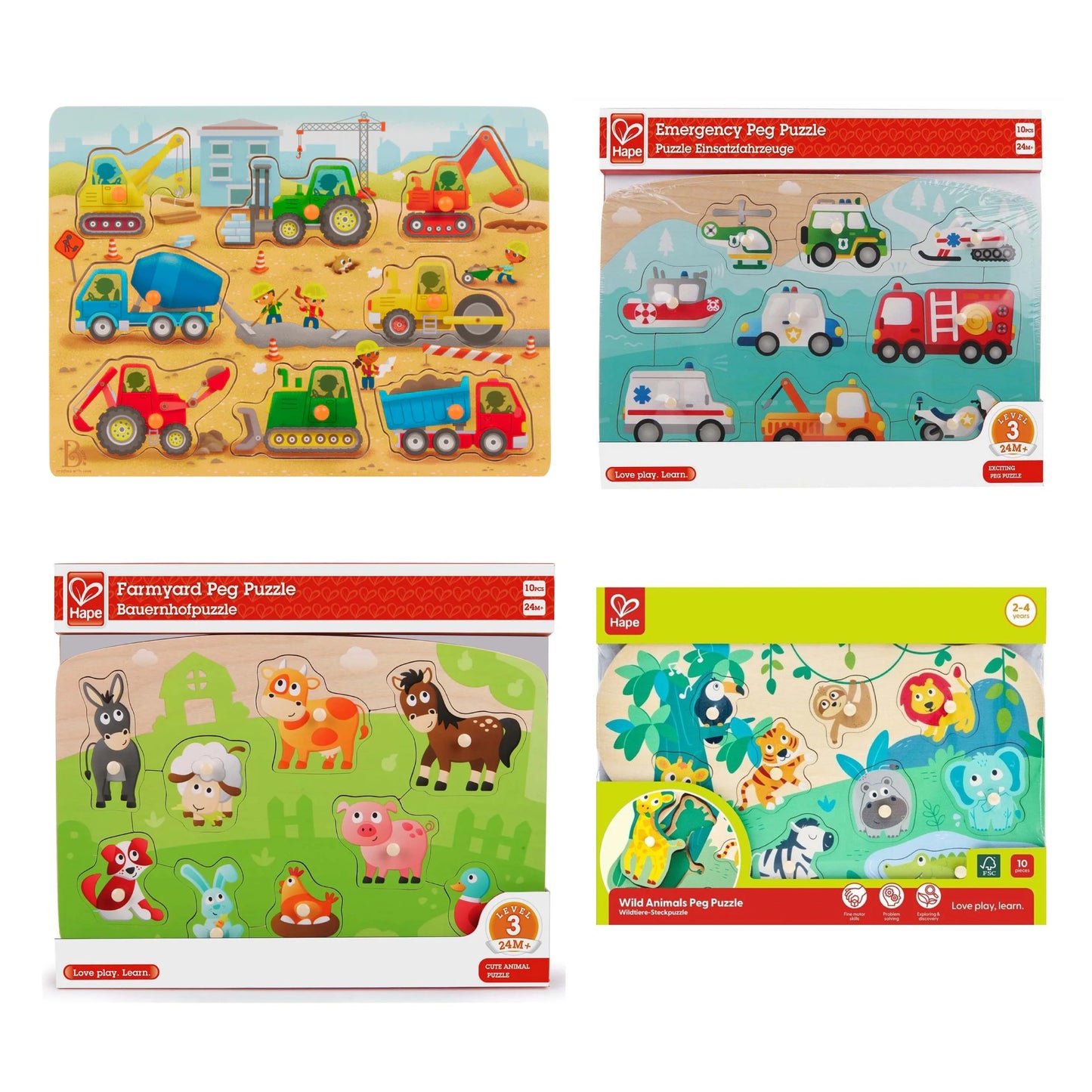 Peg Puzzles - Set of 4