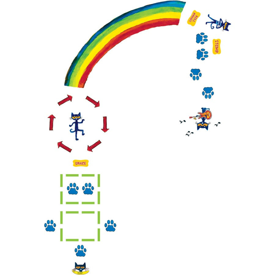 Pete the Cat Rainbow Boogie Sensory Path