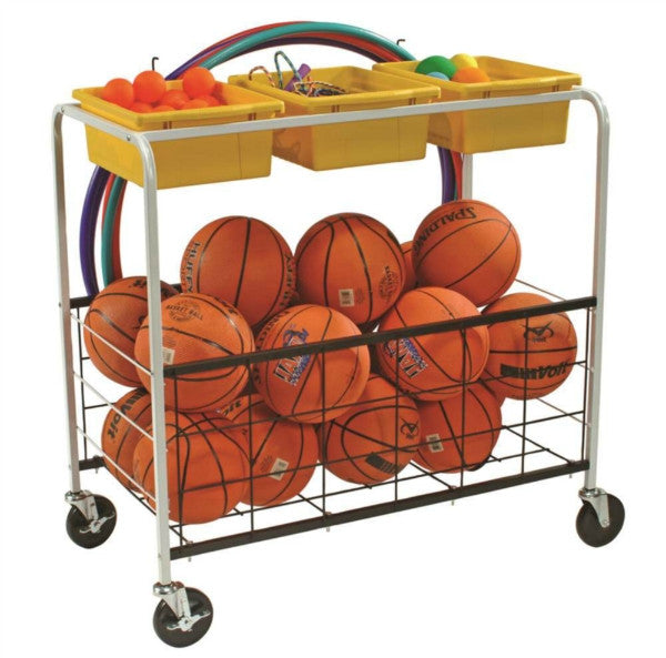 Physical Education Cart (3 Tubs & Bottom Basket)