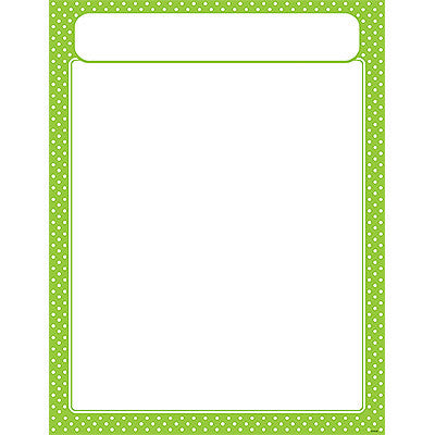 Polka Dots Lime - Learning Chart