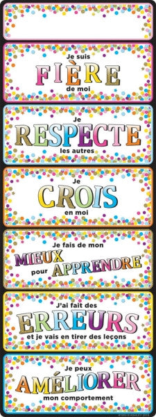 Positive French Confetti Clip Chart