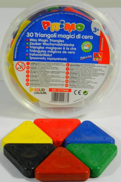 Primo Wax Triangle Crayons Assorted- Pack of 30