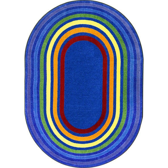Rainbow Rings Oval Rug