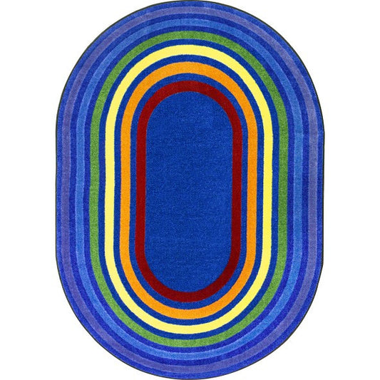 Rainbow Rings Oval Rug