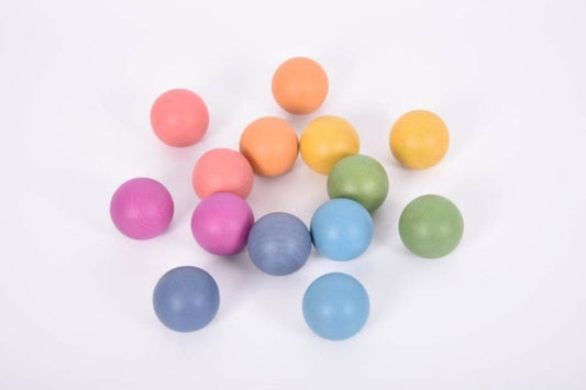 Rainbow Wooden Balls 14 Pieces