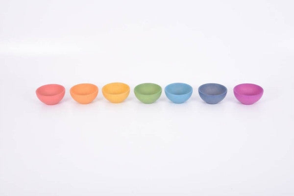Rainbow Wooden Bowls 7Pc