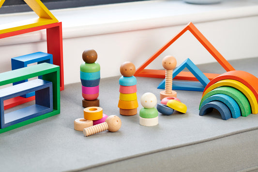 Rainbow Wooden Community People - 25 Pieces