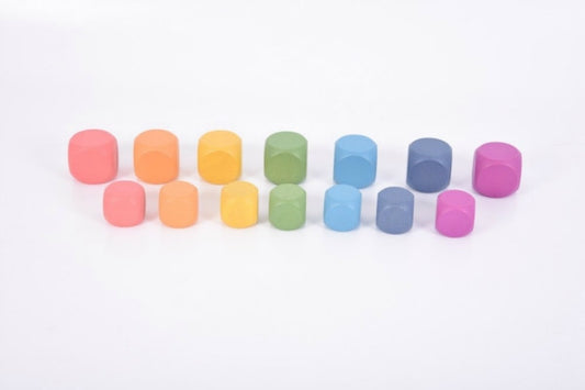 Rainbow Wooden Cubes 14Pc