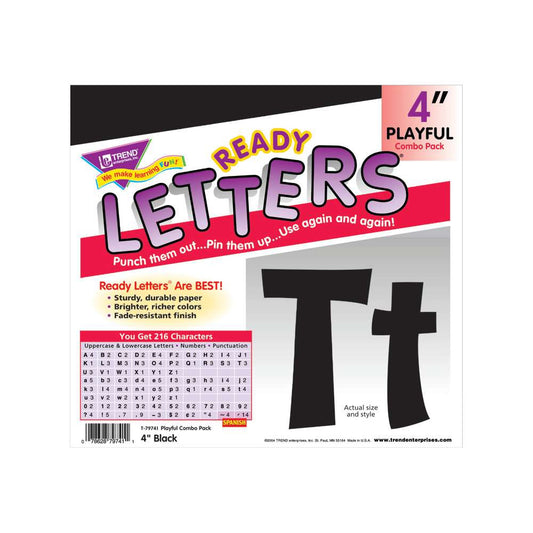 Ready Letters Playful Letters- 4" Uppercase Black