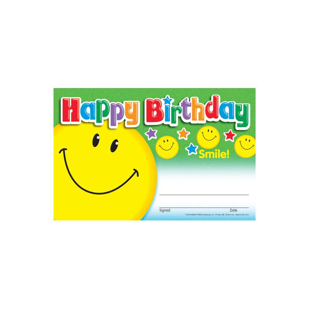 Recognition Awards - Happy Birthday-Smile
