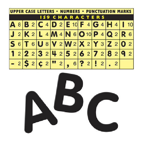 Removable and Reuseable Self-Adhesive Letters 4" (78 Characters)