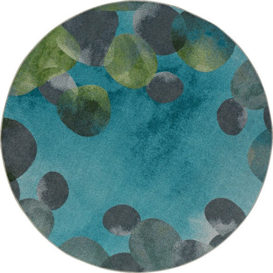 Riverstone 5'4" Round Teal Carpet