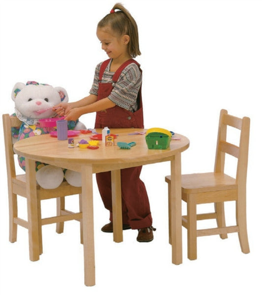 Round 28" Table with 2 Chairs 12"H Maple