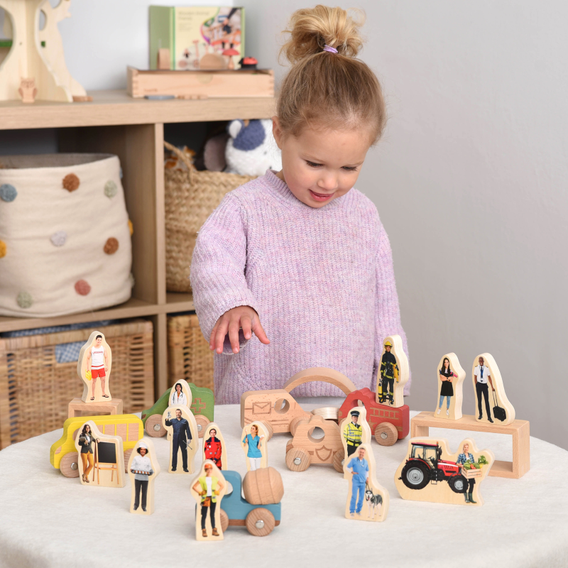 Wooden People Who Help Us Blocks