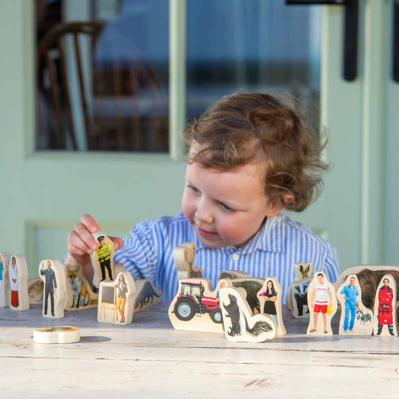 Wooden People Who Help Us Blocks
