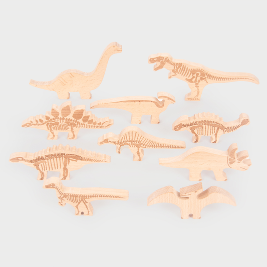 Wooden Dinosaur Blocks - Pack of 10