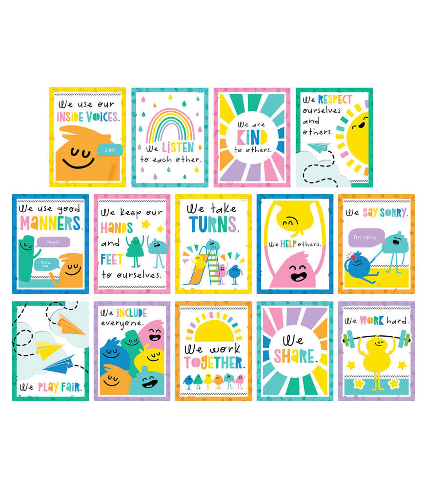 Rules for a Happy Class Poster Set- 14 Mini Posters