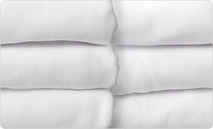 SafeFit™ Elastic Fitted Sheets - White (Set of 6 Sheets)
