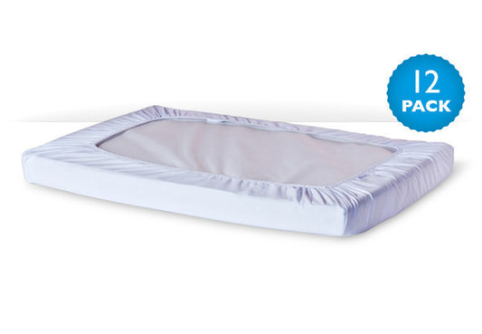 SafeFit™ Elastic Sheets - Compact/Portable - White 12-Pack