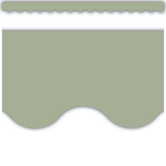 Sage Green Scalloped Border Trim