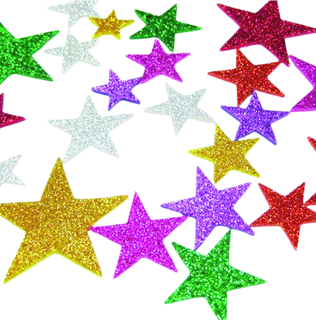 Self-Adhesive Foam Glitter Star Shapes (60 pcs)