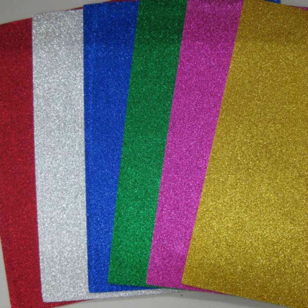 Self-Adhesive Glitter Foam Sheets - Assorted Colours 9" x 12"
