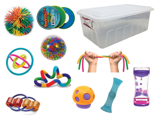 Set of 10 Fidget Toys with Container and Lid