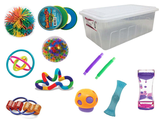 Set of 10 Fidget Toys with Container and Lid