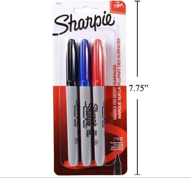 Sharpie Fine Markers - Set of 3 – Sonsuh Educational Supplies Inc.