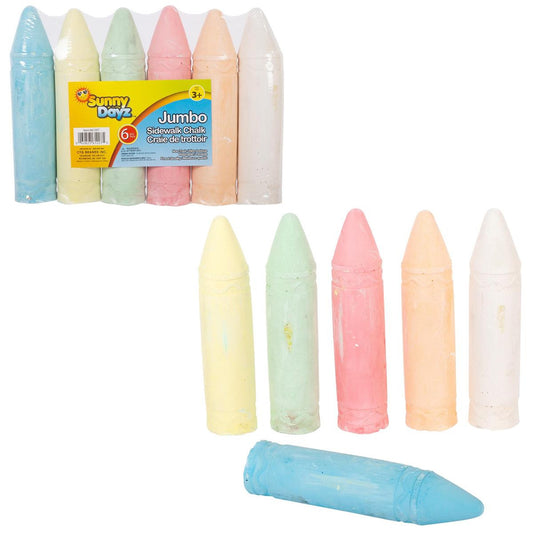 Sidewalk Chalk Jumbo Pencil Shaped- Set of 6