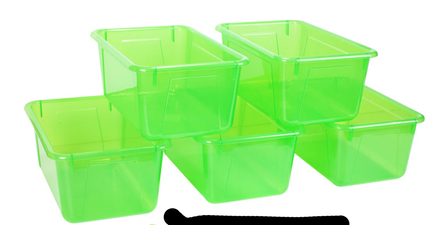 Small Cubby Bins Tint Green - Set of 5