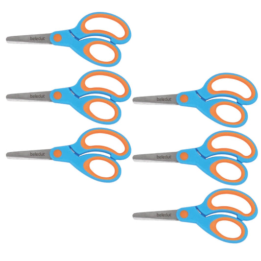 Soft Grip Left Handed Scissors  - Set of 6