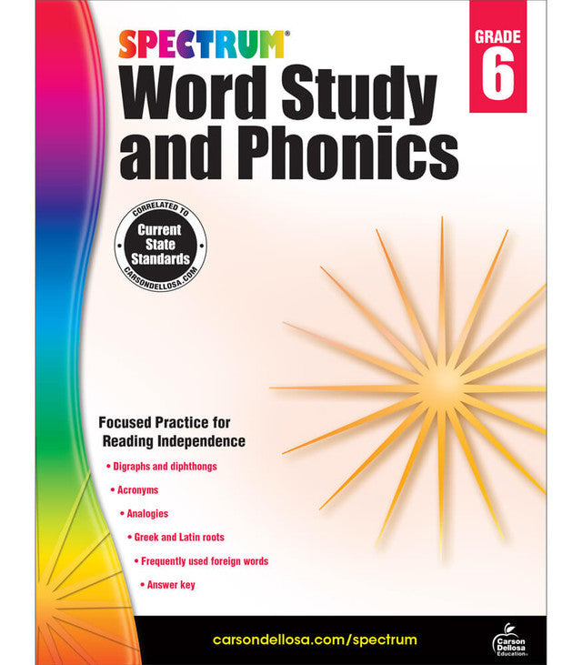 Spectrum Phonics Workbook Grade 6