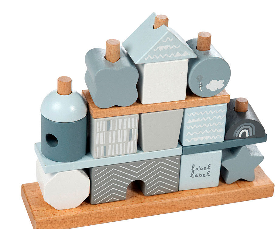 Stacking Blocks House- Blue