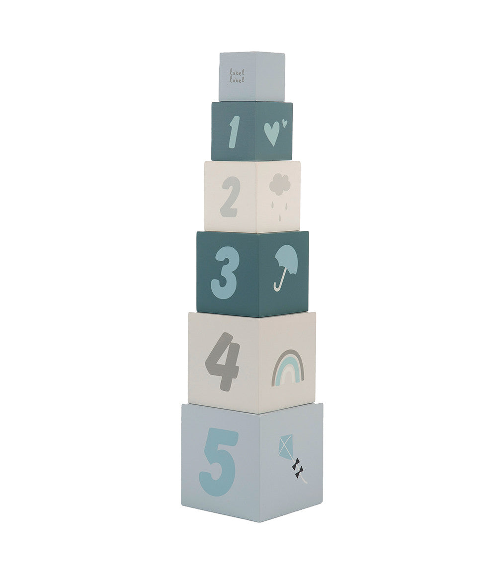 Stacking Blocks Numbers - Blue