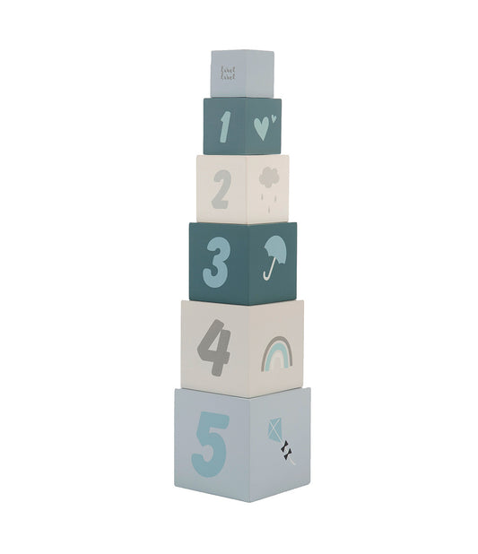 Stacking Blocks Numbers - Blue