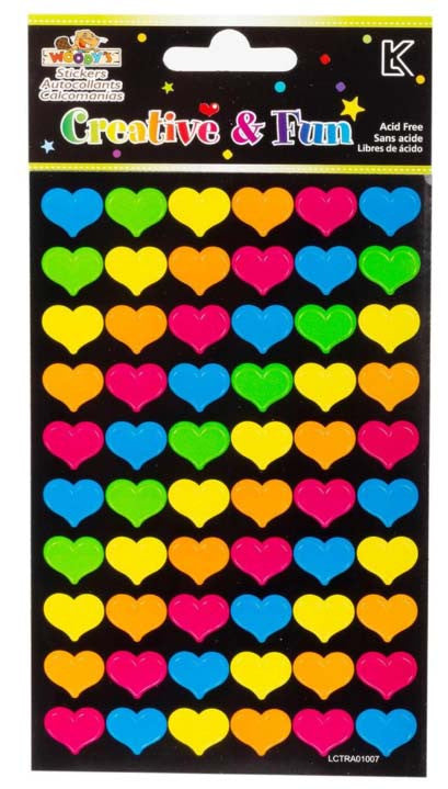 Stickers - Hearts (5 colours)