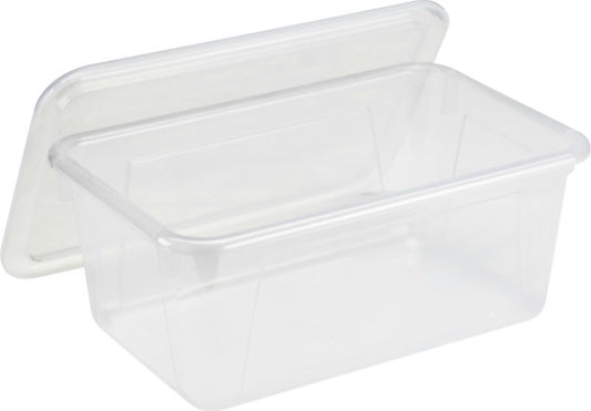 Storex Small Cubby Semi Clear Bin with lid - 5PK