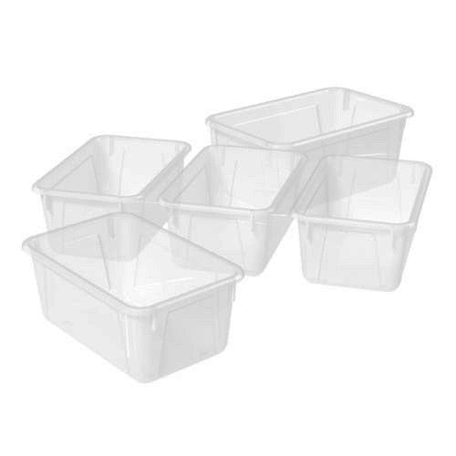 Storex Small Cubby Translucent Bin without lid - 5PK