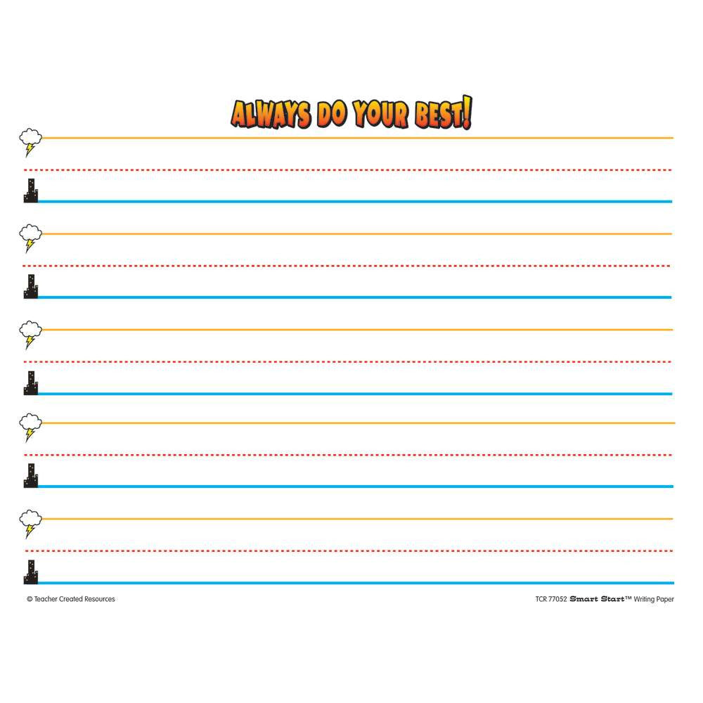 Superhero Smart Start K-1 Writing Paper: 100 Sheets