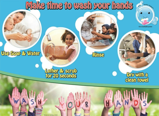 Time To Wash Hands 13" x 9.5" Chart