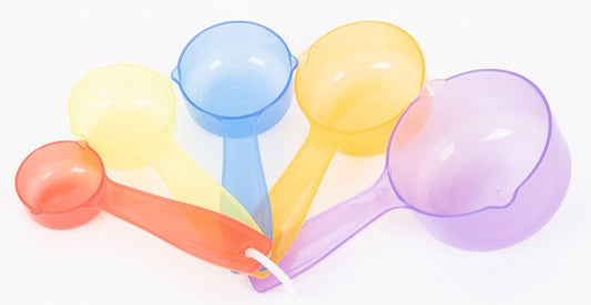 Translucent Colour Measuring Cups - Pack of 5
