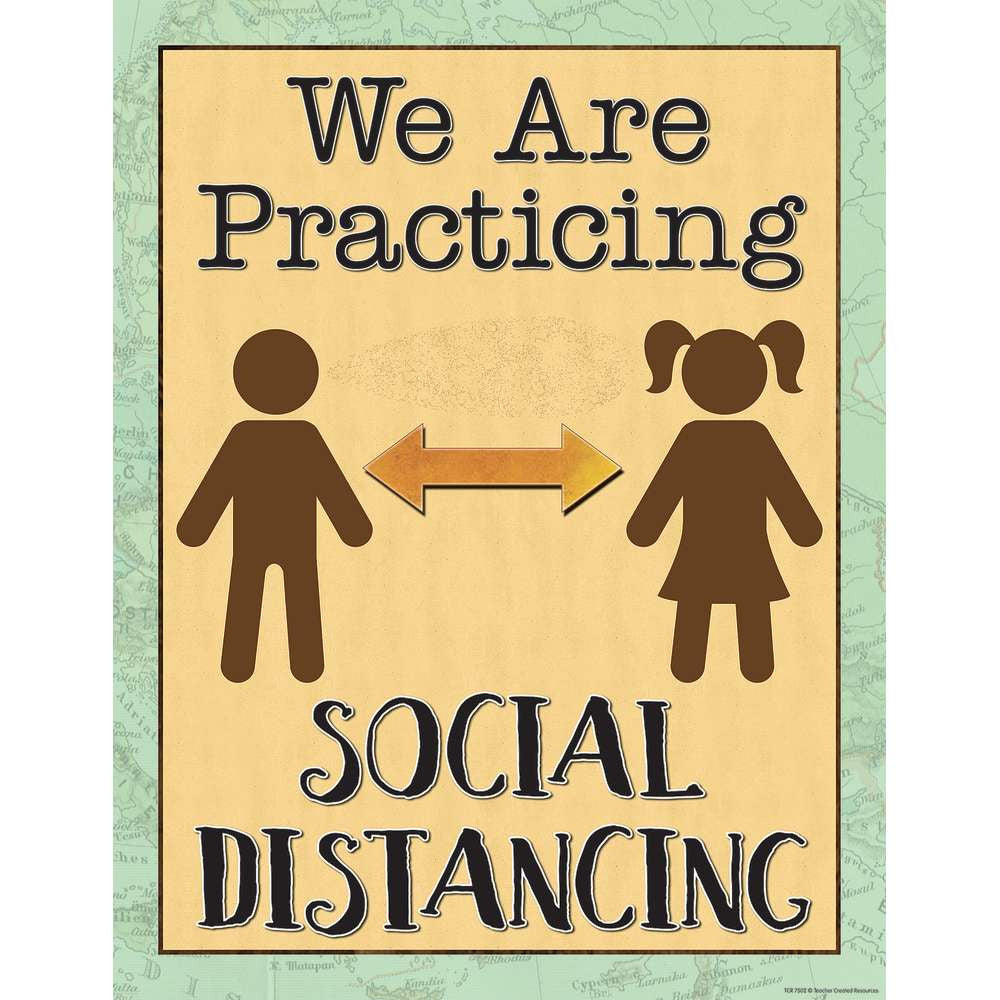 Travel the Map We are Practicing Social Distancing Chart