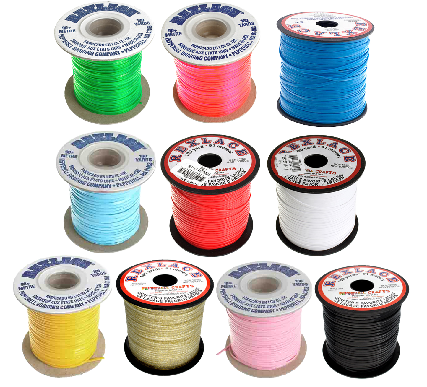 Set of 10 Vinyl Lacing - Assorted Colours