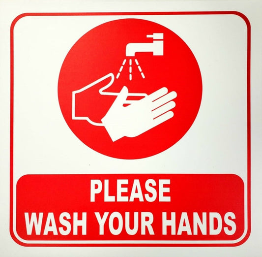 Wash Yor Hands Wall Sticker - 12" Square