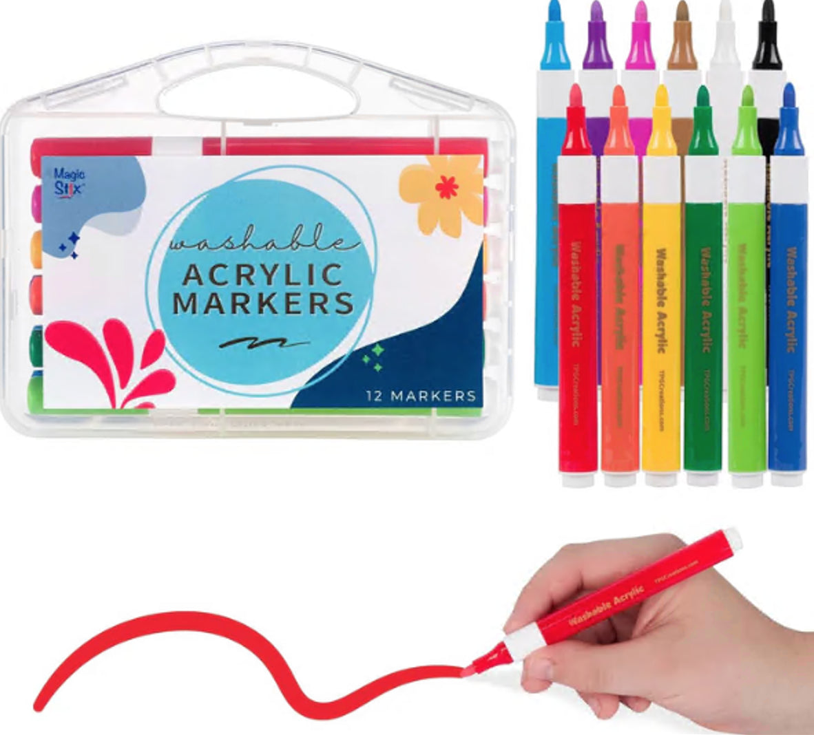 Washable Acrylic Markers (12 Pack)